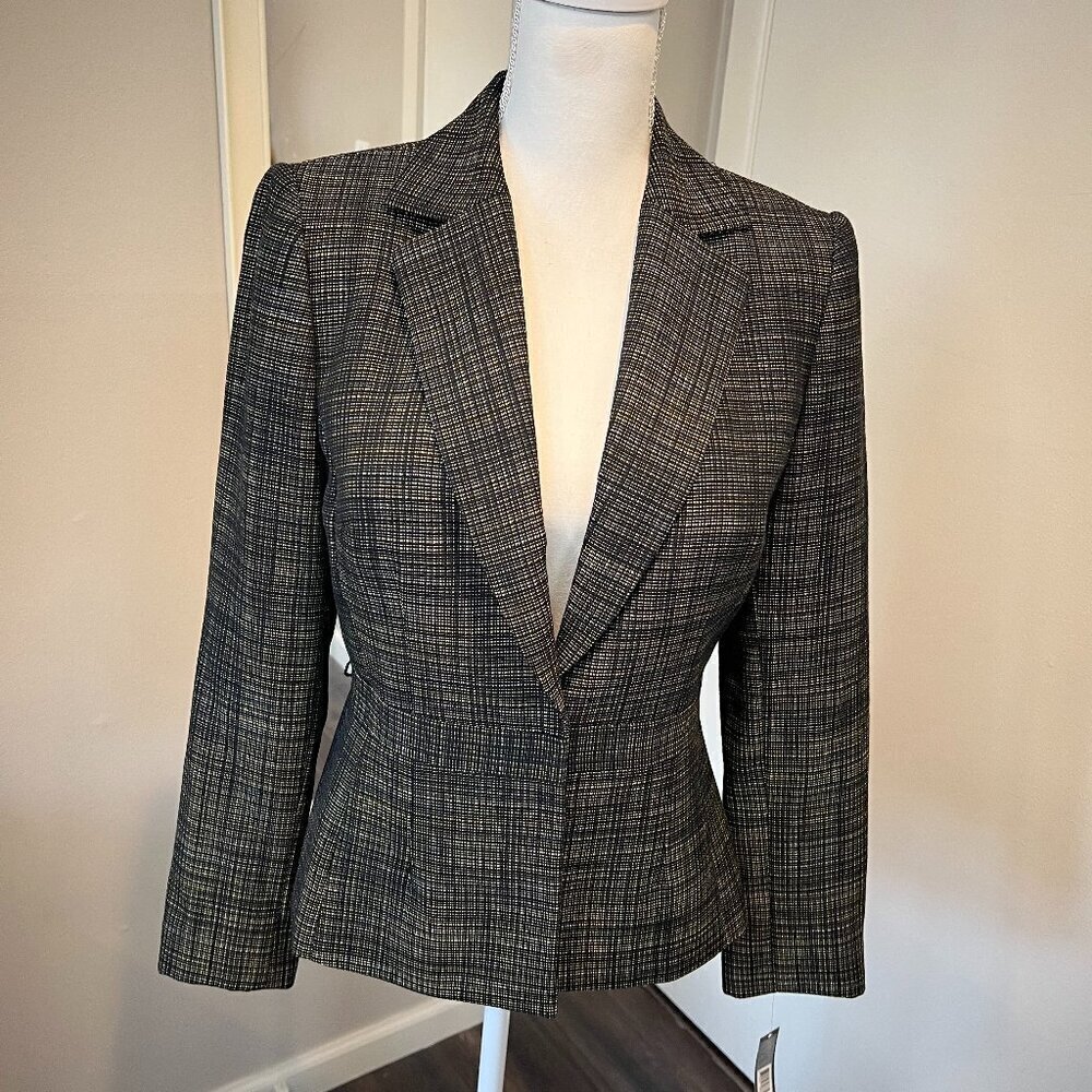 NWT Tahari ASL Black/Canary/White Bianca Blazer Jacket, Size 6